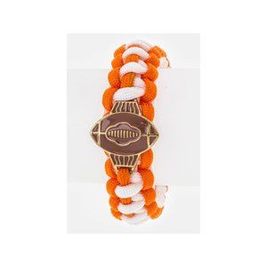 Stylish Color full Football Team Color Paracord Wrist Bracelet - White/Orange